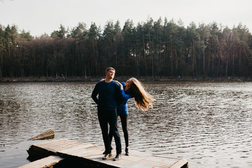 Beautiful portrait of a pregnant woman and her husband.