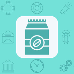 Coffee bag vector icon sign symbol