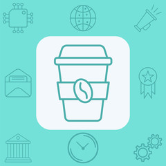 Coffee cup vector icon sign symbol