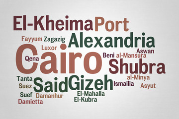 Cairo Word cloud with cities of Egypt