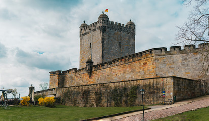 Batterieturm tower in the fortified wall of Bentheim castle, Germany, Lower Saxonia