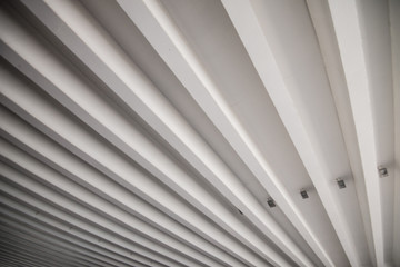 Ceiling pattern. Long straight stripes
