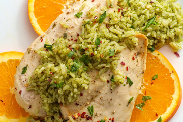 Orange Chicken Green Rice