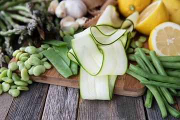 Zucchini Ribbons and Other Vegetables