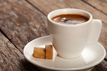 coffee cup over wooden table
