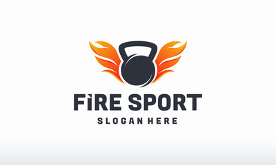 Fire Sport Logo designs vector, Sire Gymnastic logo template