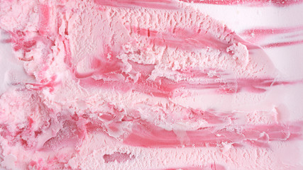 Strawberry ice cream Top view Blank for design.