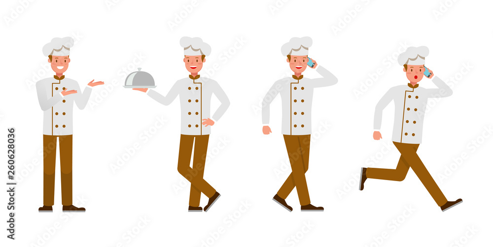 Poster chef character vector design