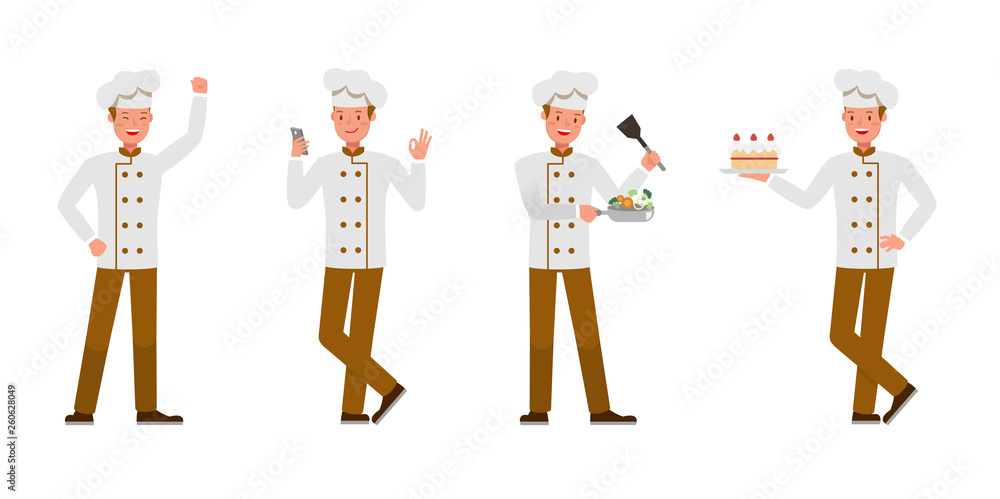 Poster chef character vector design