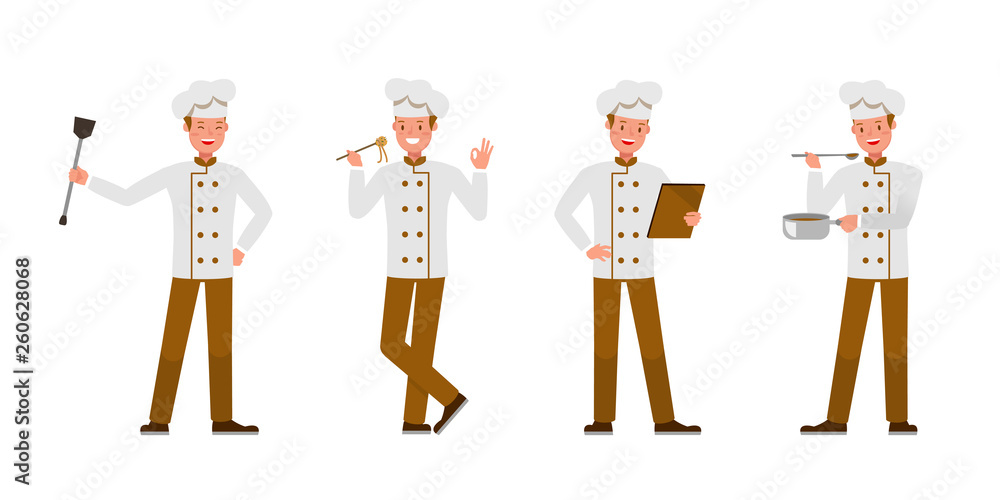 Poster chef character vector design