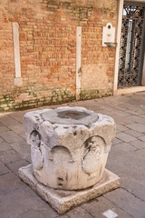 Stone well,the old fountain in Venice, Italy,2019 ,