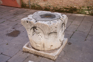 Stone well,the old fountain in Venice, Italy,2019 ,