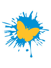 schmetterling farb klecks spritzer farbe graffiti tropfen silhouette insekt flügel fliegen frühling schön hübsch logo design cool