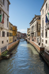 Venice Bridges and channels in Venice, Italy, march, 2019