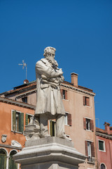 Statue of Niccolo Tommaseo at Campo Santo Stefano, Venice, Italy,march, 2019