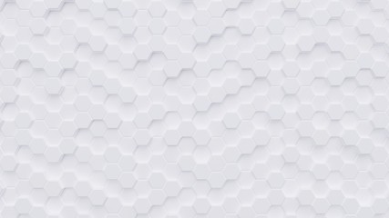 White hexagon pattern background.3d rendering