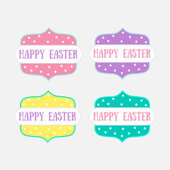 Happy easters handwritten logo inscription vector. easter decor