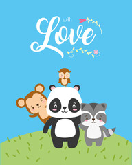 cute animals love card