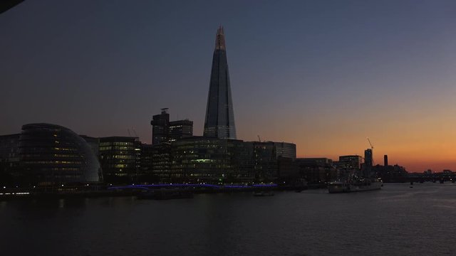 Beautiful Cityscape and sunset over the London