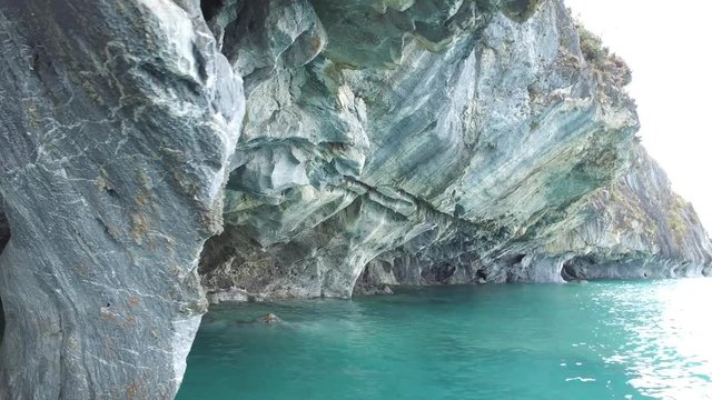 Cave of marble cathedrals of Chile