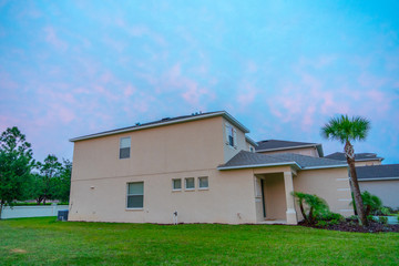 A typical Florida house at su set