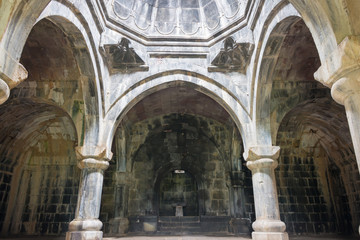 Alaverdi, Armenia - Jun 11 2018: Haghpat Monastery in Haghpat village, Alaverdi, Lori, Armenia. It is part of the World Heritage Site - Monasteries of Haghpat and Sanahin.