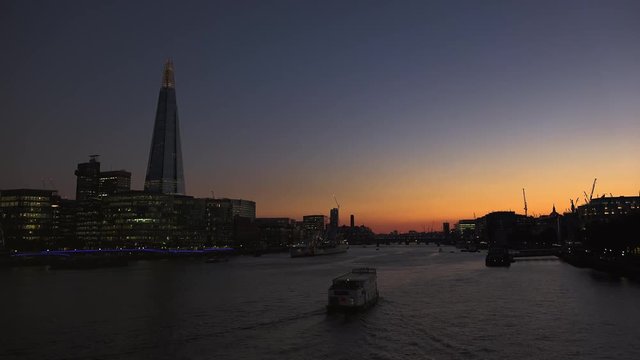 Beautiful Cityscape and sunset over the London