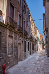 Fototapeta na wymiar Italia,Venezia, calle del forno ,2019,street, narrow passage