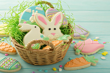 Easter sugar cookies decorated with royal icing