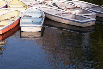 Boats of the lake in the park