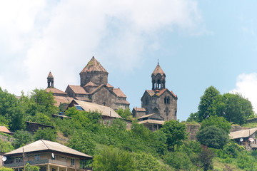 Fototapeta na wymiar Alaverdi, Armenia - Jun 11 2018: Haghpat Monastery in Haghpat village, Alaverdi, Lori, Armenia. It is part of the World Heritage Site - Monasteries of Haghpat and Sanahin.