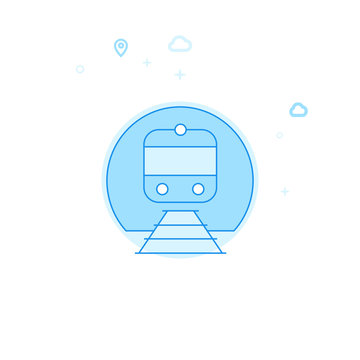 recommend clip art: Underground, Metro or Subway Flat Vector Illustration, Icon. Light Blue Monochrome Design. Editable Stroke