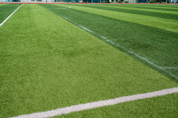 beautiful pattern of fresh green grass for football sport, football field, soccer field, team sport texture