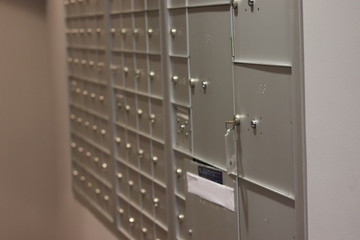 Mailboxes in a building