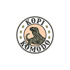 logo design vintage for kopi komodo