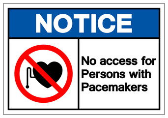 Notice No Access For Persons With Pacemaker Symbol Sign ,Vector Illustration, Isolate On White Background Label. EPS10