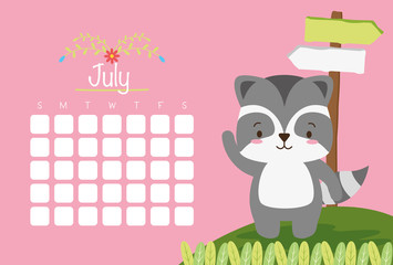 cute animals calendar