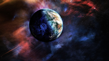 Obraz na płótnie Canvas concept art of majestic planet earth in space