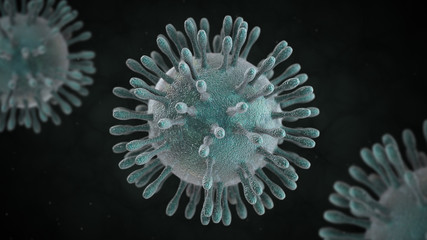 3D illustration of MERS virus