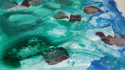 blue water painting