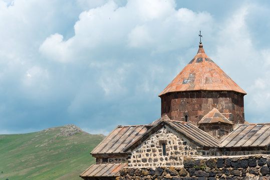Sevan, Armenia - Jun 07 2018- Sevanavank Monastery. a famous Historic site in Sevan, Gegharkunik, Armenia.