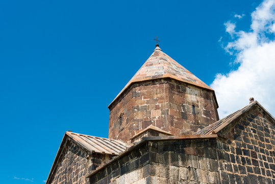 Sevan, Armenia - Jun 07 2018- Sevanavank Monastery. a famous Historic site in Sevan, Gegharkunik, Armenia.