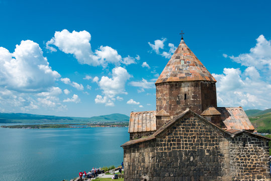 Sevan, Armenia - Jun 07 2018- Sevanavank Monastery. a famous Historic site in Sevan, Gegharkunik, Armenia.