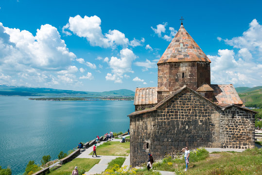 Sevan, Armenia - Jun 07 2018- Sevanavank Monastery. a famous Historic site in Sevan, Gegharkunik, Armenia.