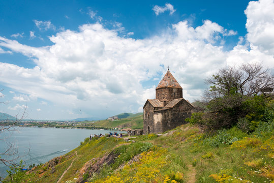Sevan, Armenia - Jun 07 2018- Sevanavank Monastery. a famous Historic site in Sevan, Gegharkunik, Armenia.
