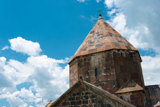 Sevan, Armenia - Jun 07 2018- Sevanavank Monastery. a famous Historic site in Sevan, Gegharkunik, Armenia.