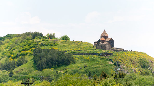 Sevan, Armenia - Jun 07 2018- Sevanavank Monastery. a famous Historic site in Sevan, Gegharkunik, Armenia.
