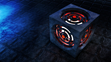 concept art of abstract cube with high technology design 