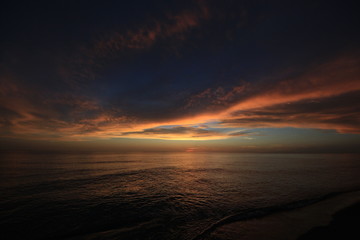 Sunset over the Gulf of Mexico on Captiva Island off the west coast of Florida in summer.