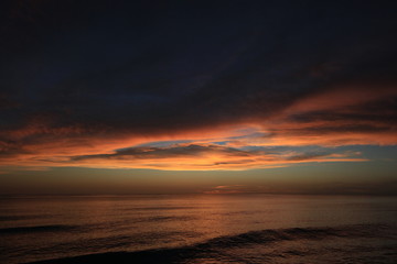 Fototapeta na wymiar Sunset over the Gulf of Mexico on Captiva Island off the west coast of Florida in summer.